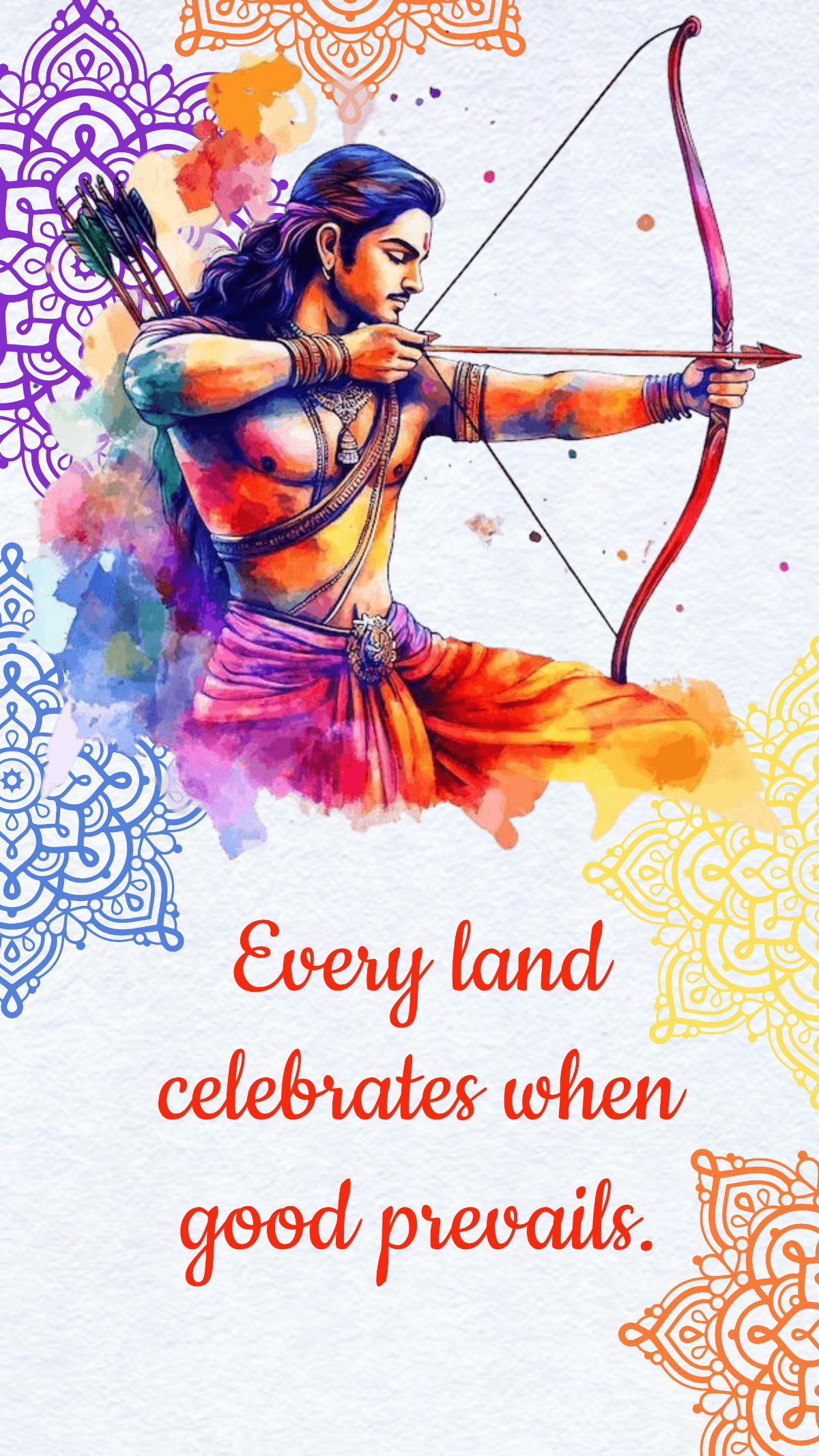 Free Colorful Dussehra Travel Quotes Template to Edit Online