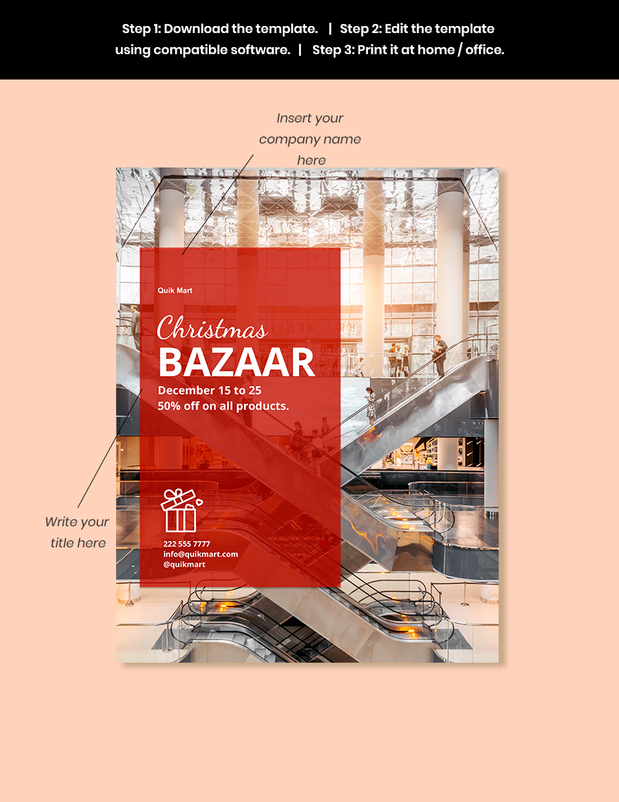 Christmas Bazaar Flyer Template in Word, Pages, Google Docs Download