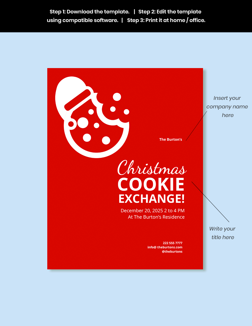 Christmas Cookie Exchange Flyer Template