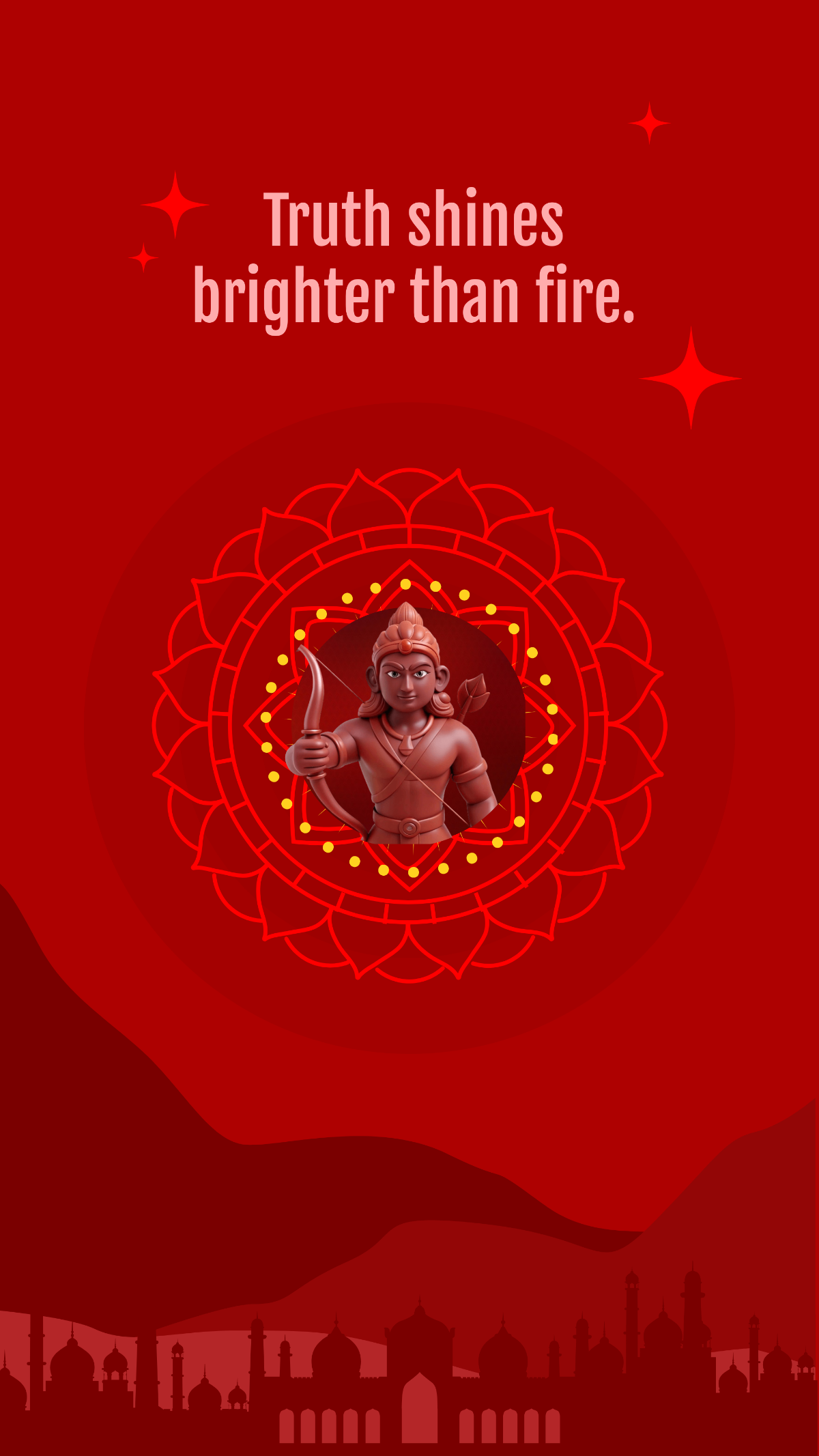 Red Dussehra Quotes Wallpaper