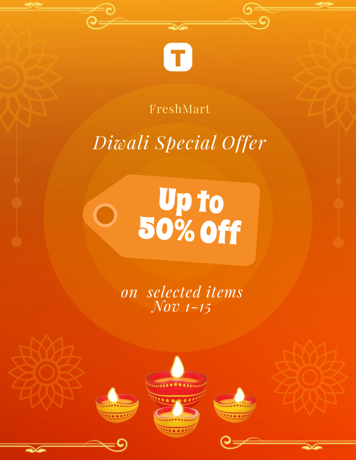 Free Diwali Advertisement Template to Edit Online