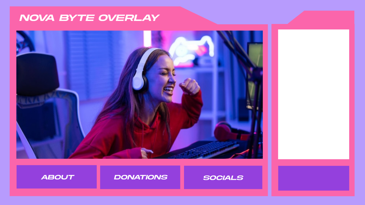 Free Cute Twitch Overlay Template to Edit Online