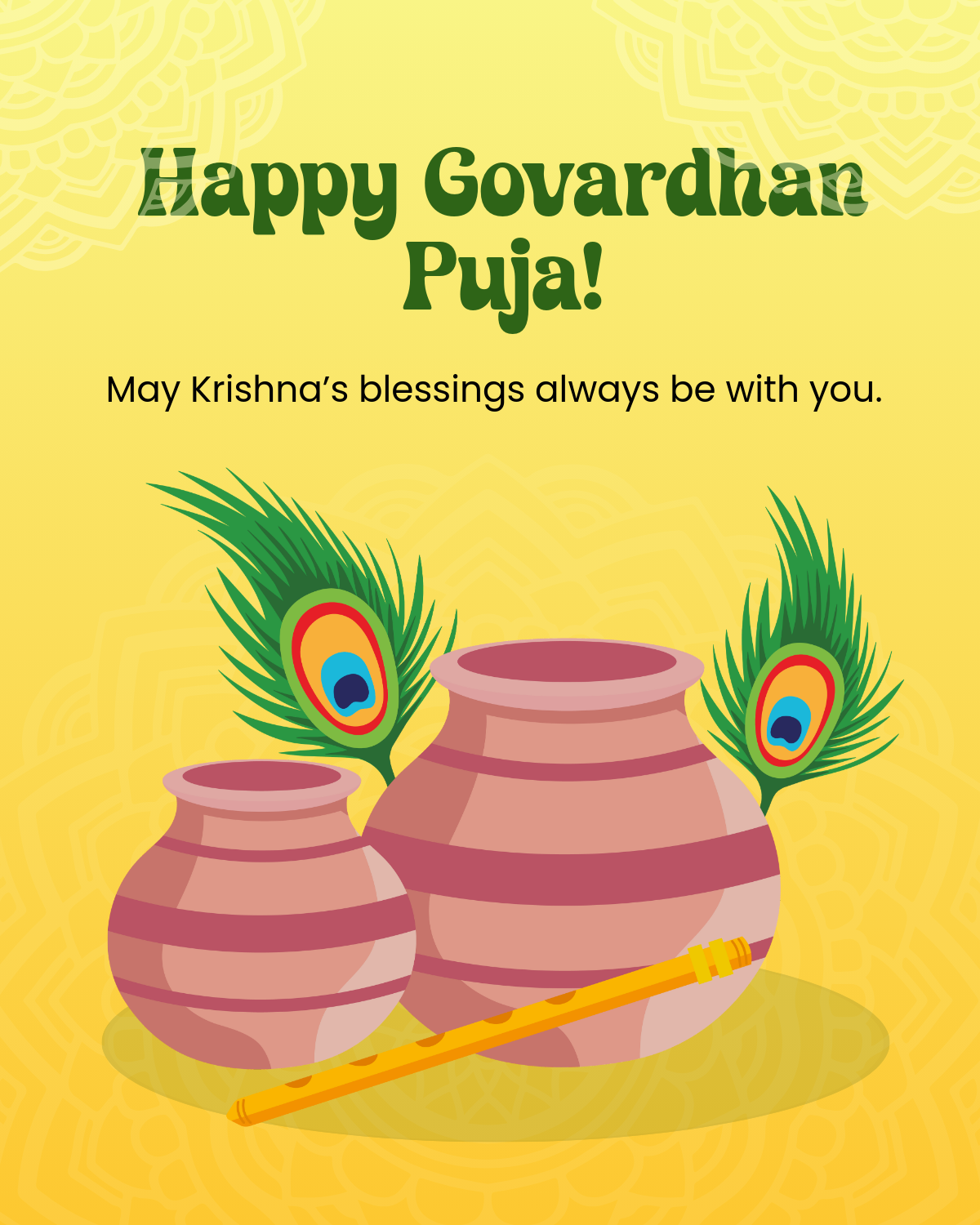 Free Happy Govardhan Puja Facebook Post Template to Edit Online