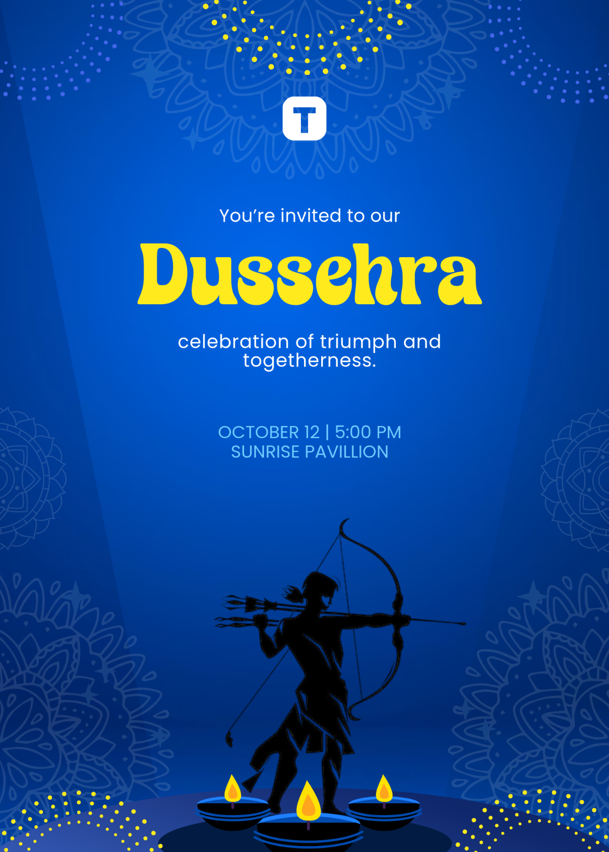 Free Ravan Dahan Dussehra Invitation Template to Edit Online