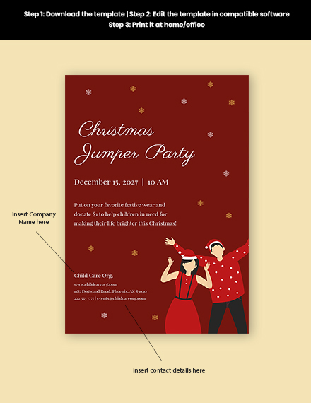 Free Christmas Jumper Day Poster Template to Edit Online
