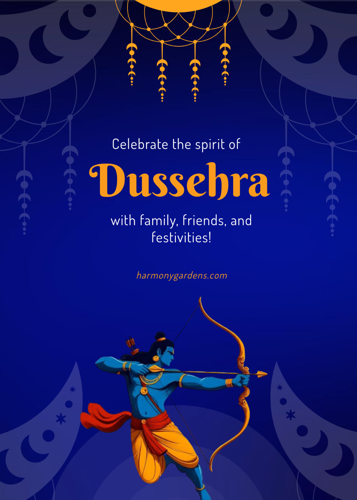 Free Dussehra Festival Invitation Template to Edit Online