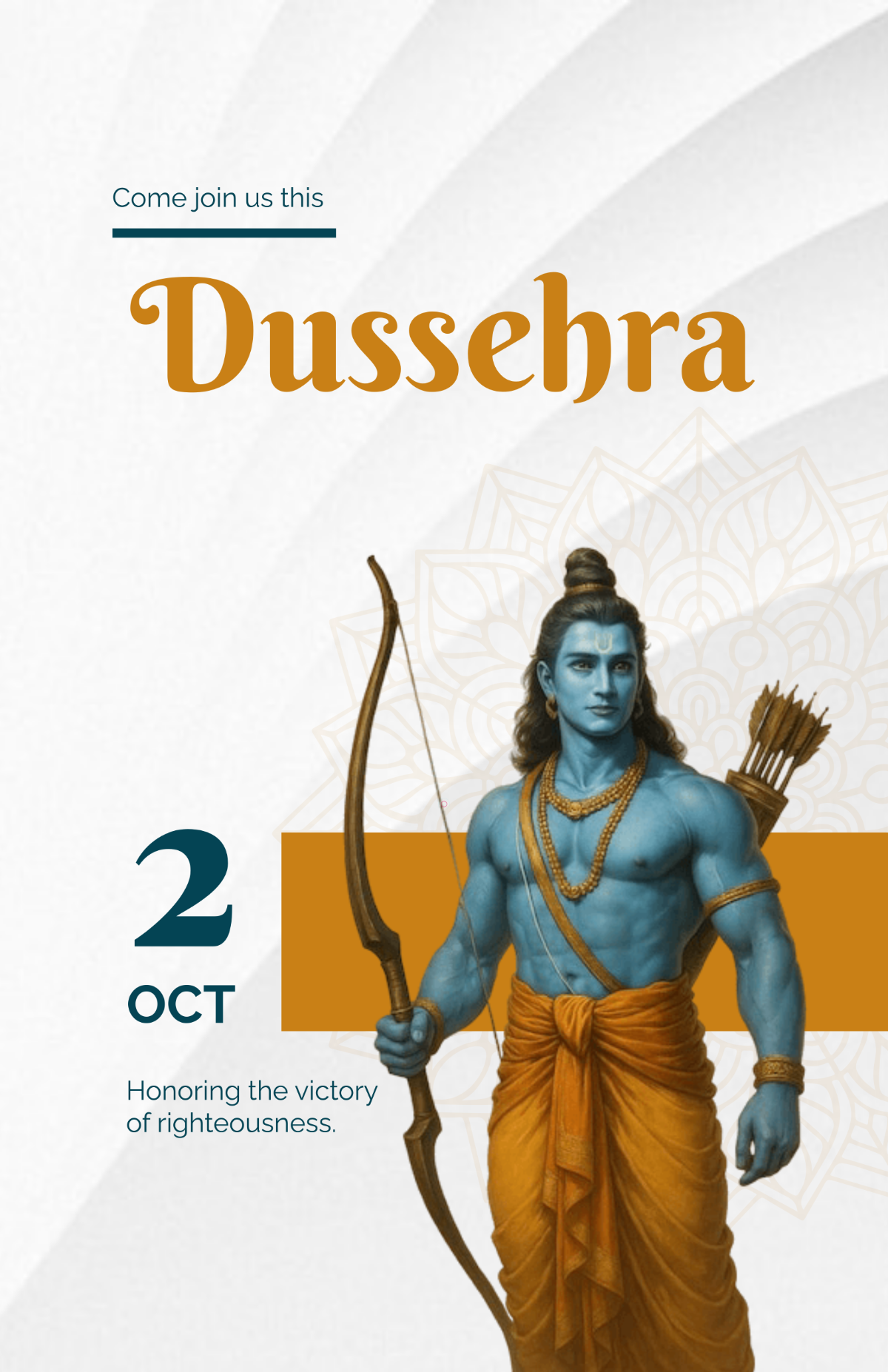 Modern Dussehra Invitation Poster