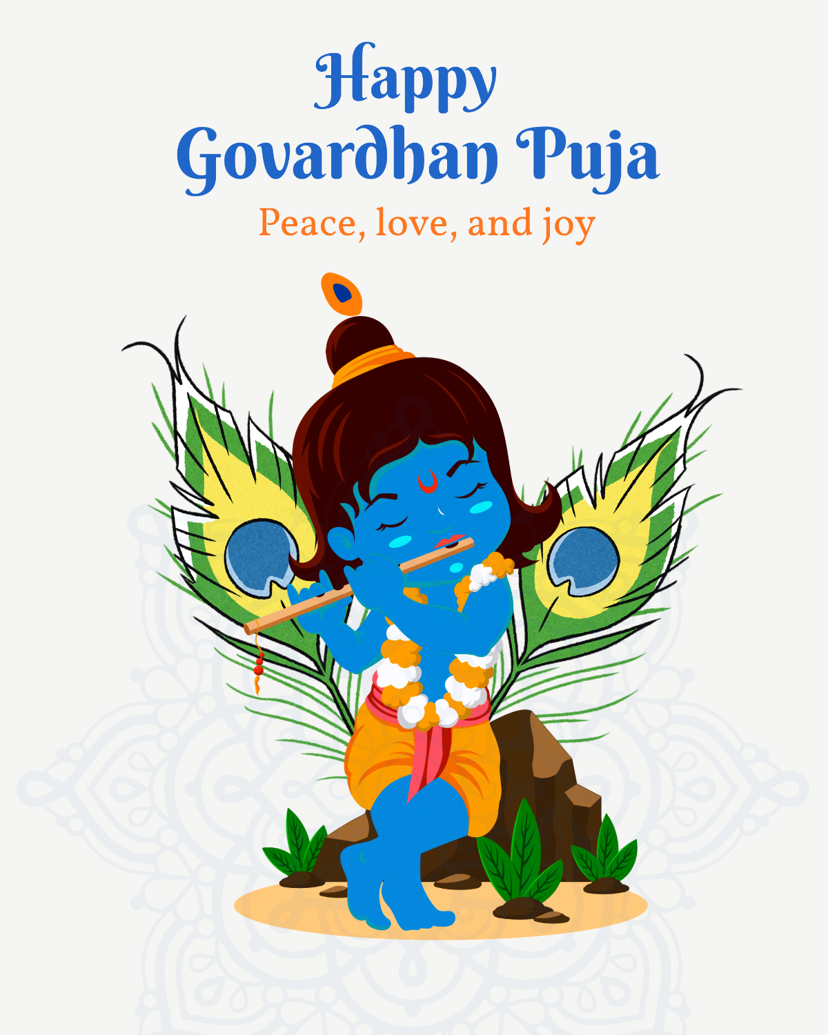 Free Happy Govardhan Puja Instagram Post Template to Edit Online