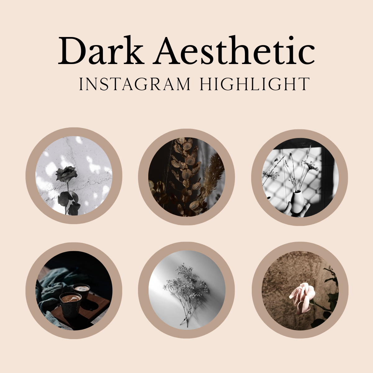 Free Dark Aesthetic Instagram Highlight Cover Template to Edit Online