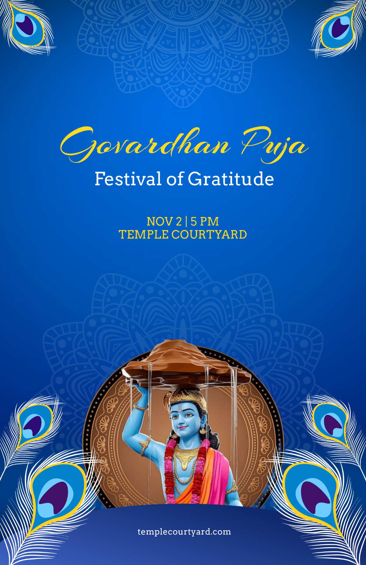 Free Govardhan Puja Poster Template to Edit Online