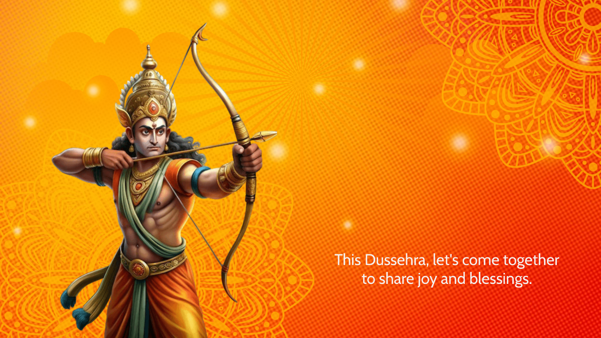 Free Graphic Dussehra Invitation Background Template to Edit Online