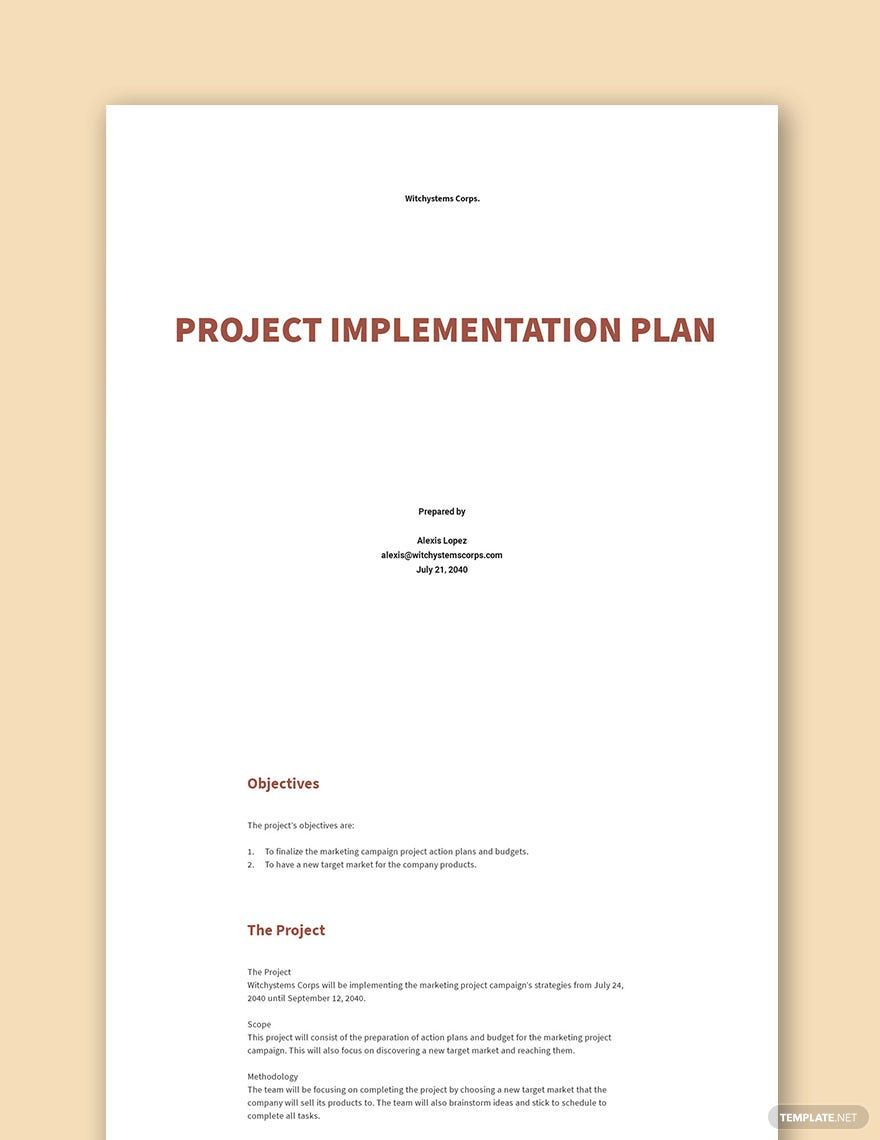Sample Project Plan 
