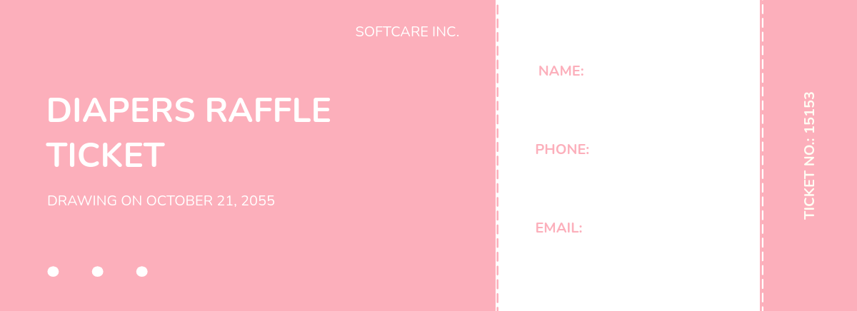 Free Diapers Raffle Ticket Template to Edit Online