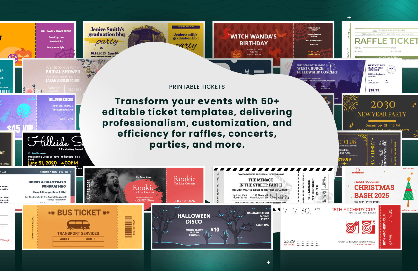 50+ Printable Tickets Template Bundle