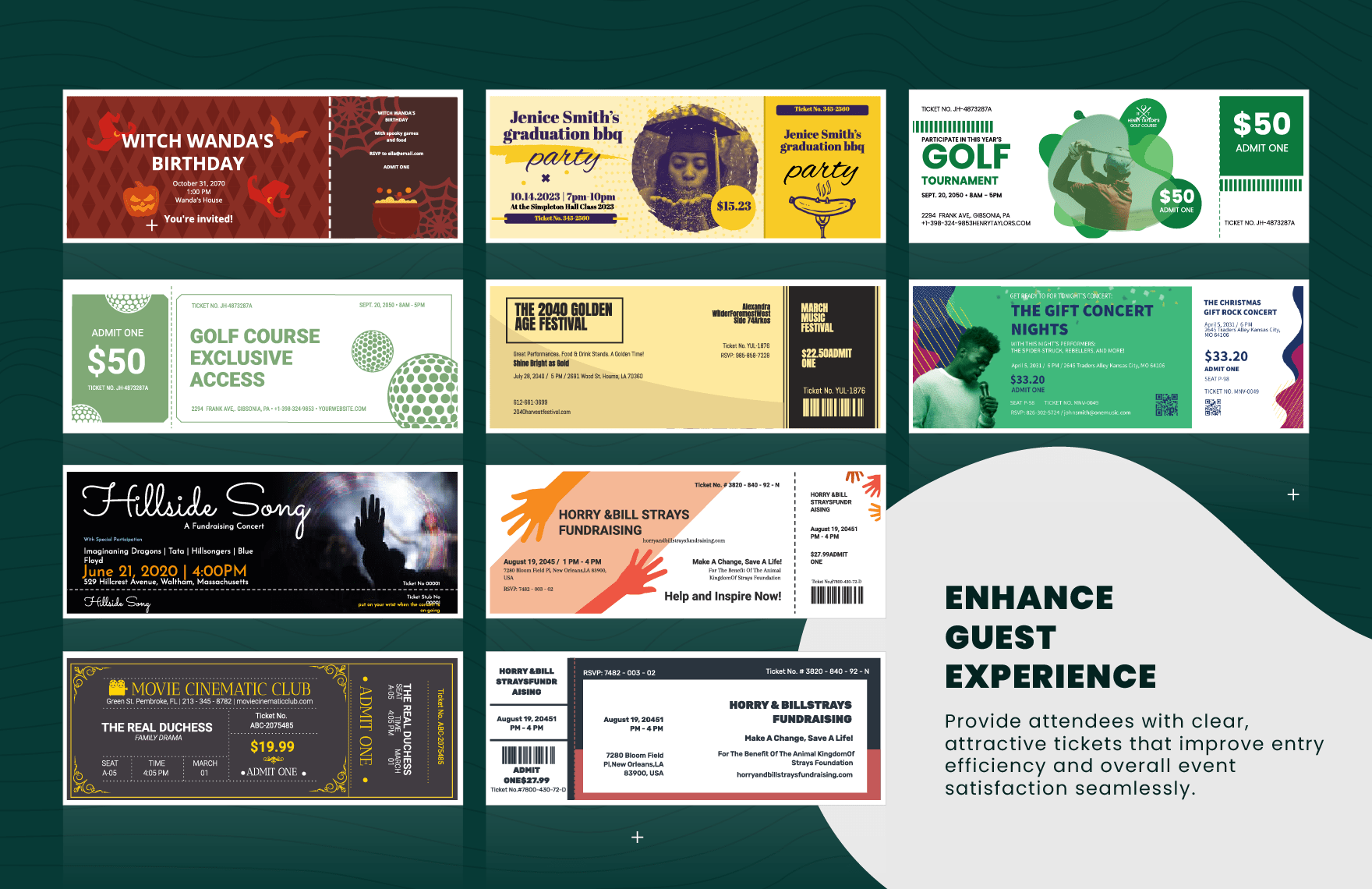 50+ Printable Tickets Template Bundle