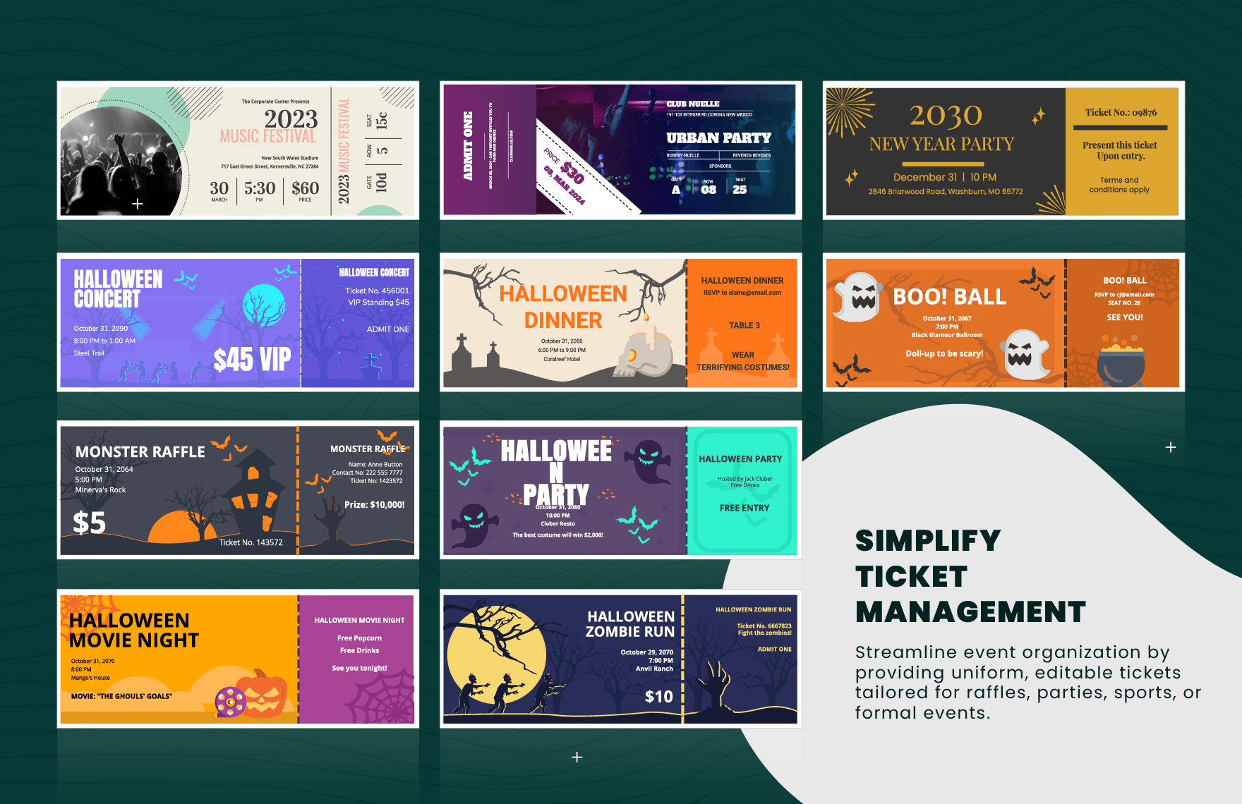 50+ Printable Tickets Template Bundle