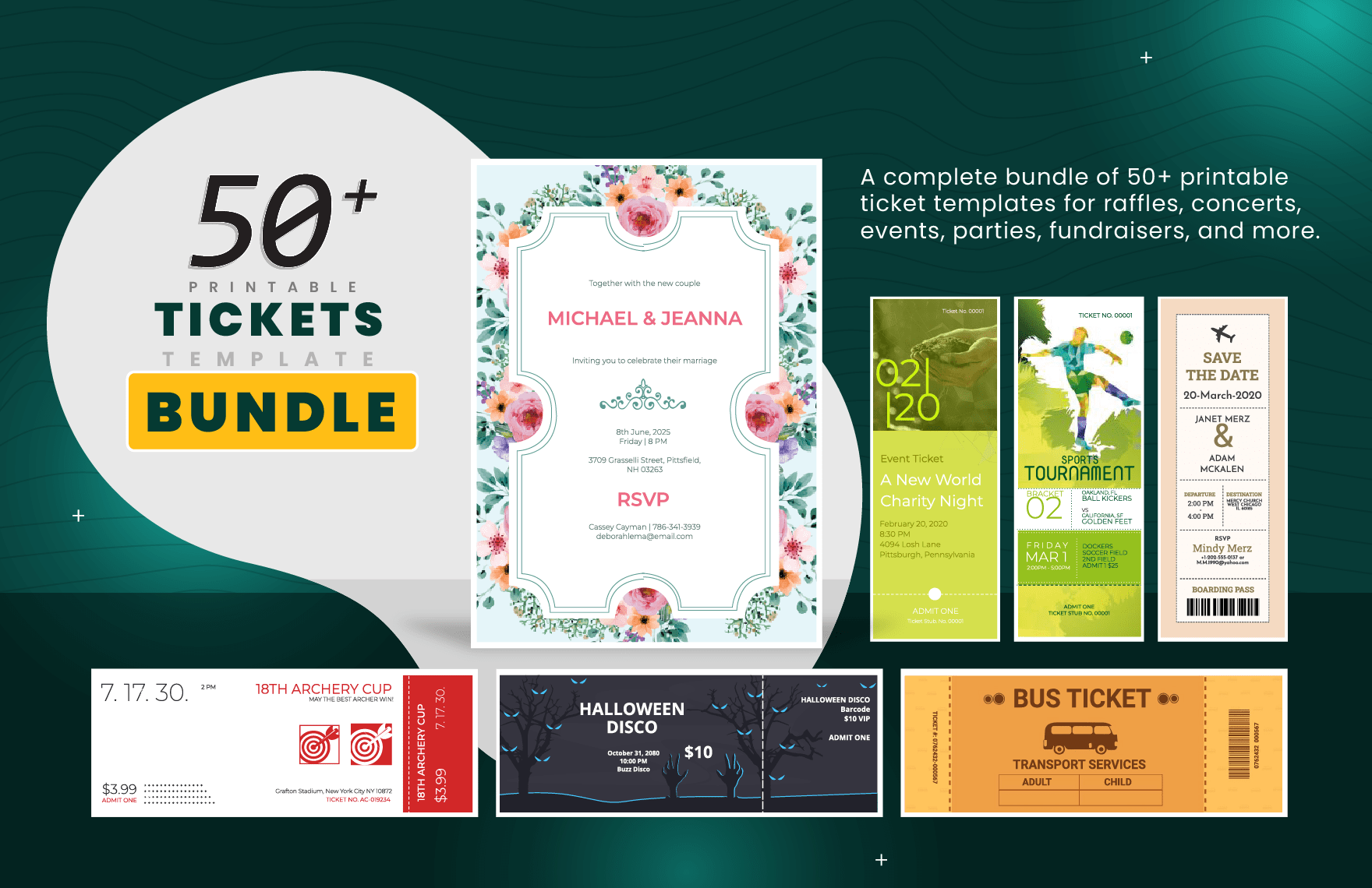 50+ Printable Tickets Template Bundle in Word, Google Docs to Download