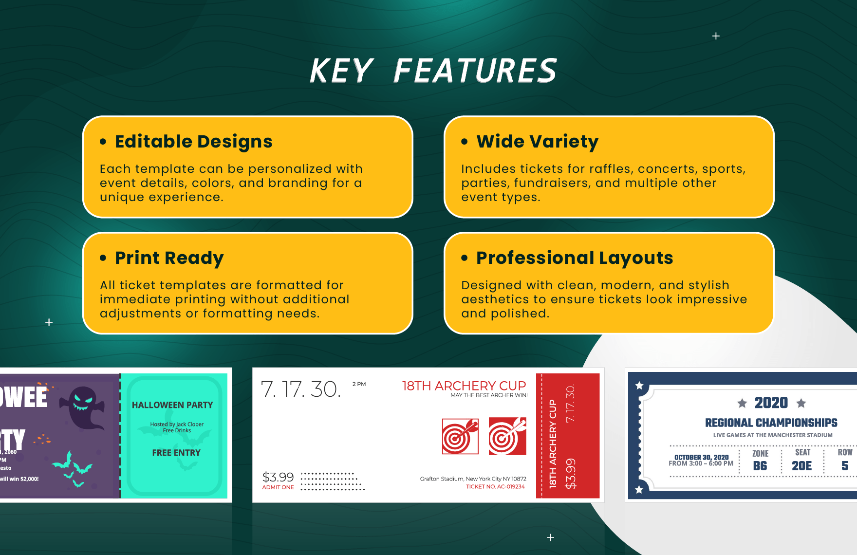50+ Printable Tickets Template Bundle
