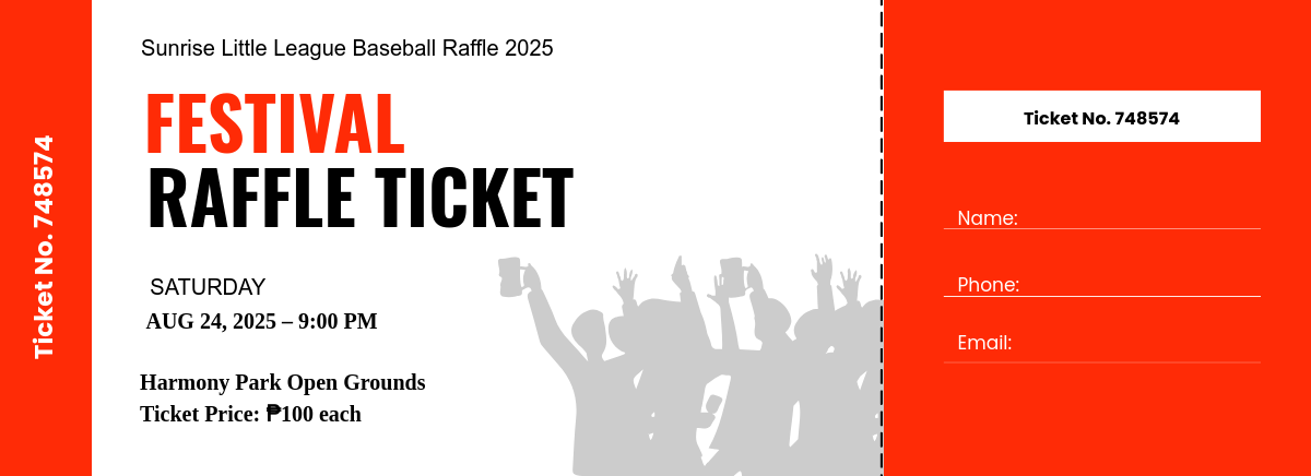Free Festival Raffle Ticket Template to Edit Online