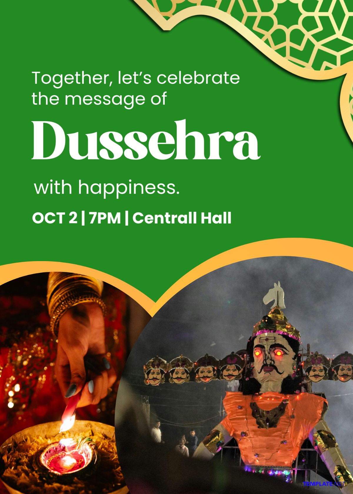 Free Dussehra Images Invitation Template to Edit Online