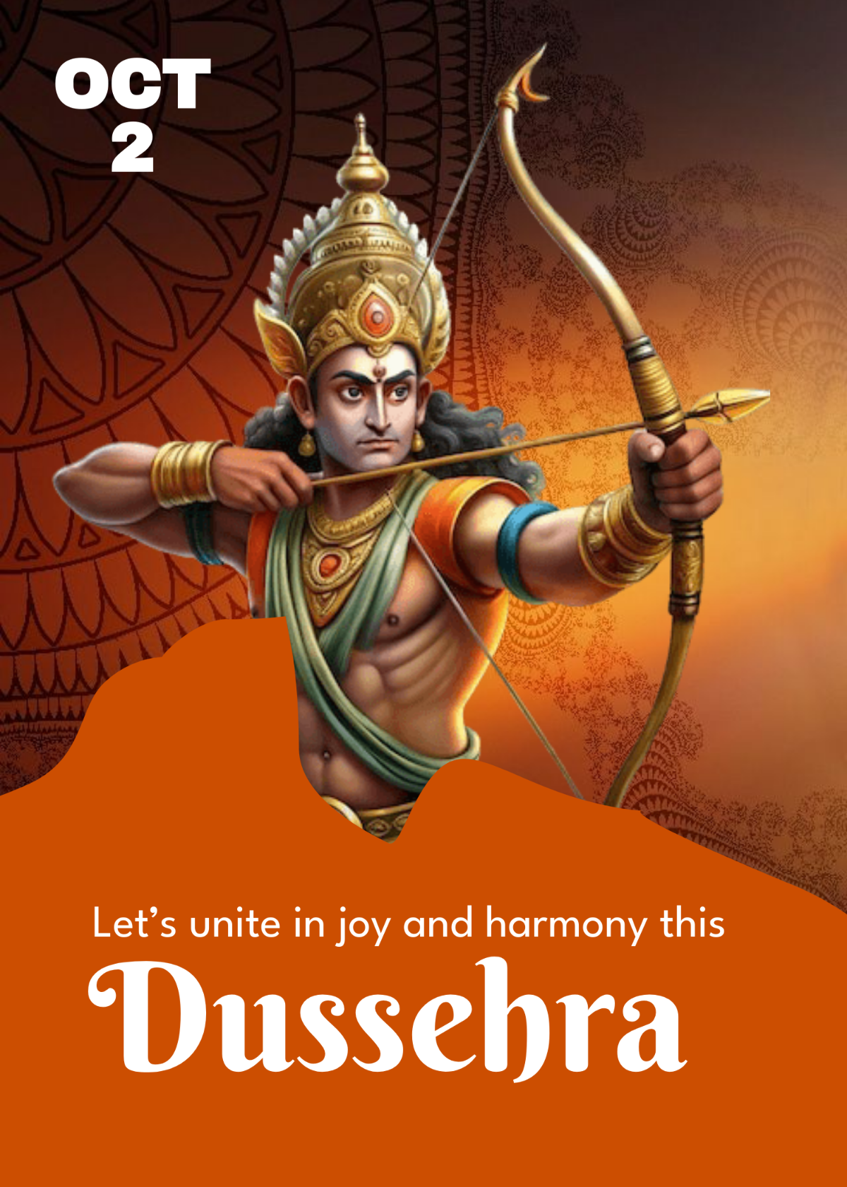 Free Unique Dussehra Invitation Template to Edit Online