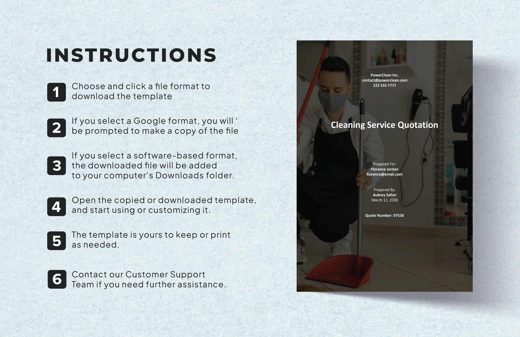 Request Quotation for Cleaning Services Template