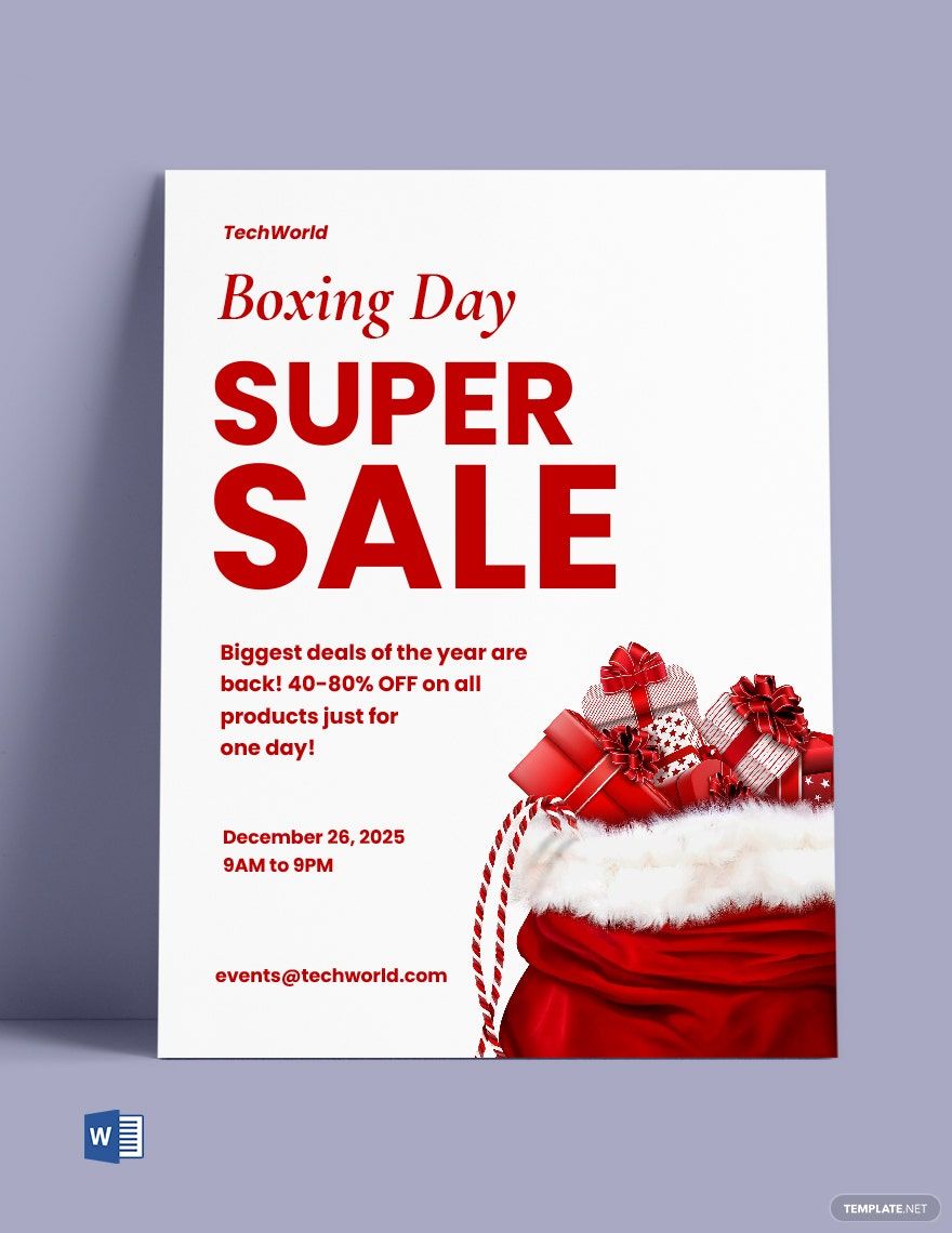 Boxing Day Flyer Template in Word, Google Docs, Apple Pages, Publisher
