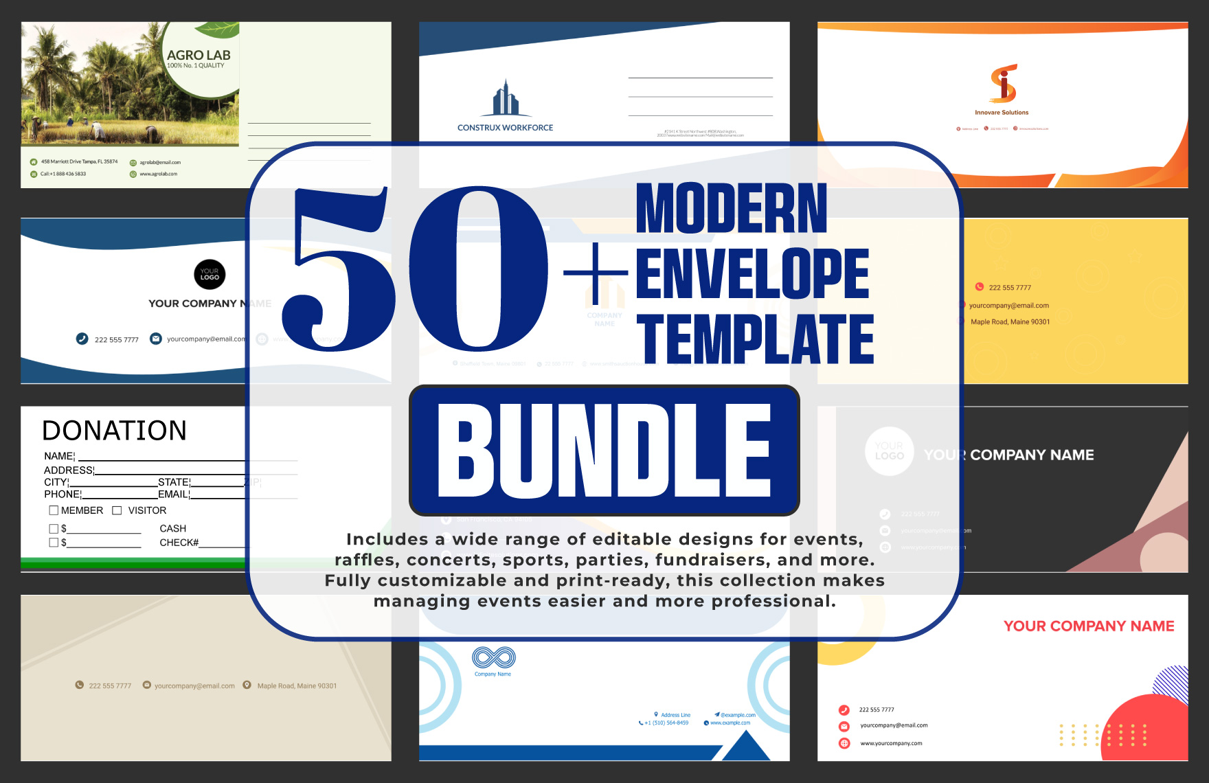 50+ Modern Envelope Template Bundle in Word, Google Docs to Download
