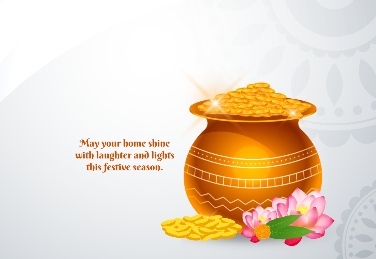Free Dhanteras Greeting Card Background Template to Edit Online