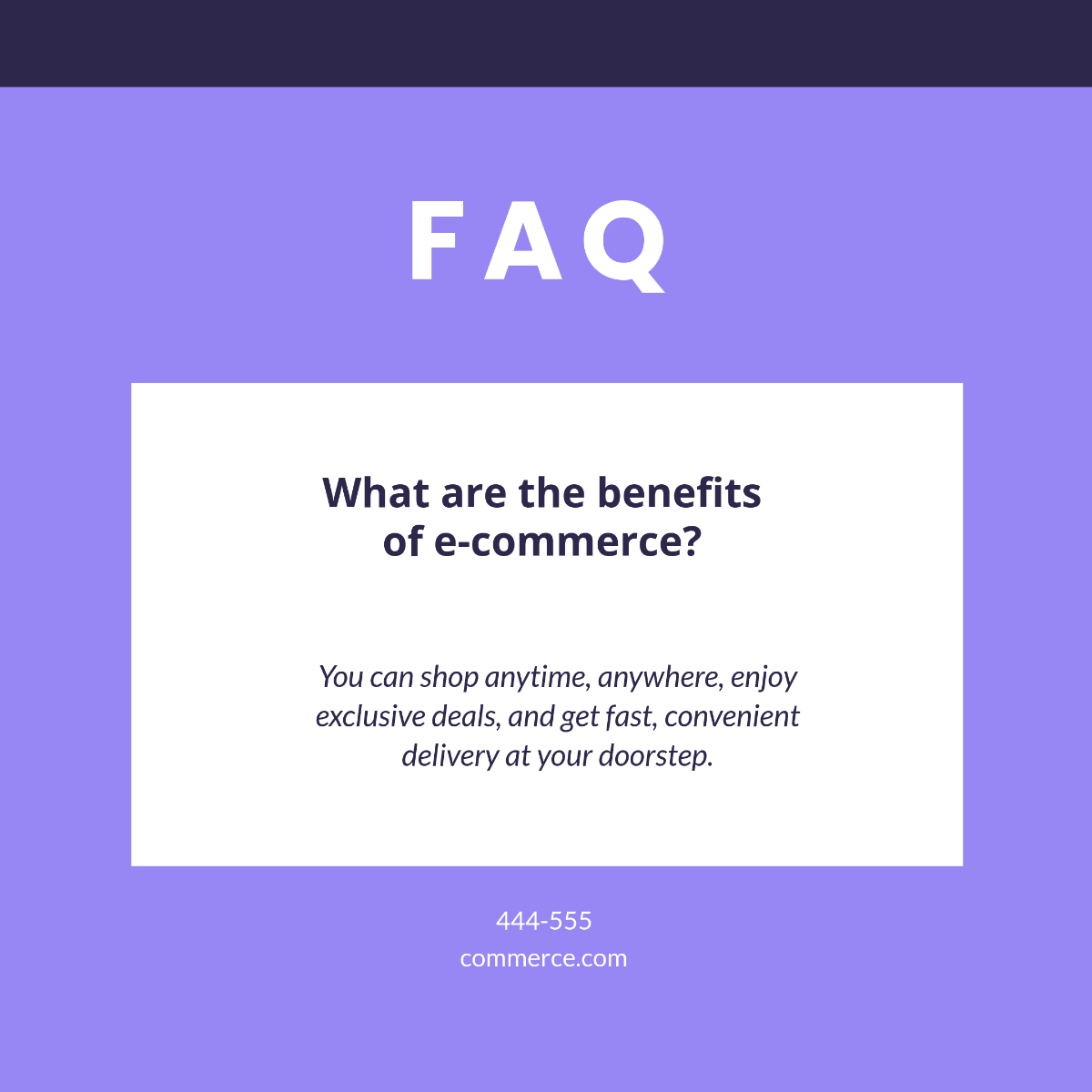 Free E-commerce FAQ Template to Edit Online