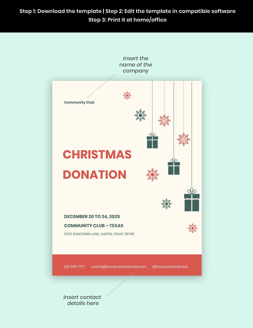 christmas donation flyer template Download in Word, Google Docs, PDF
