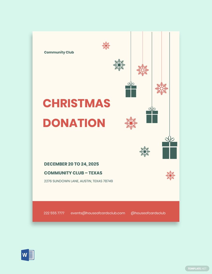 christmas donation flyer template