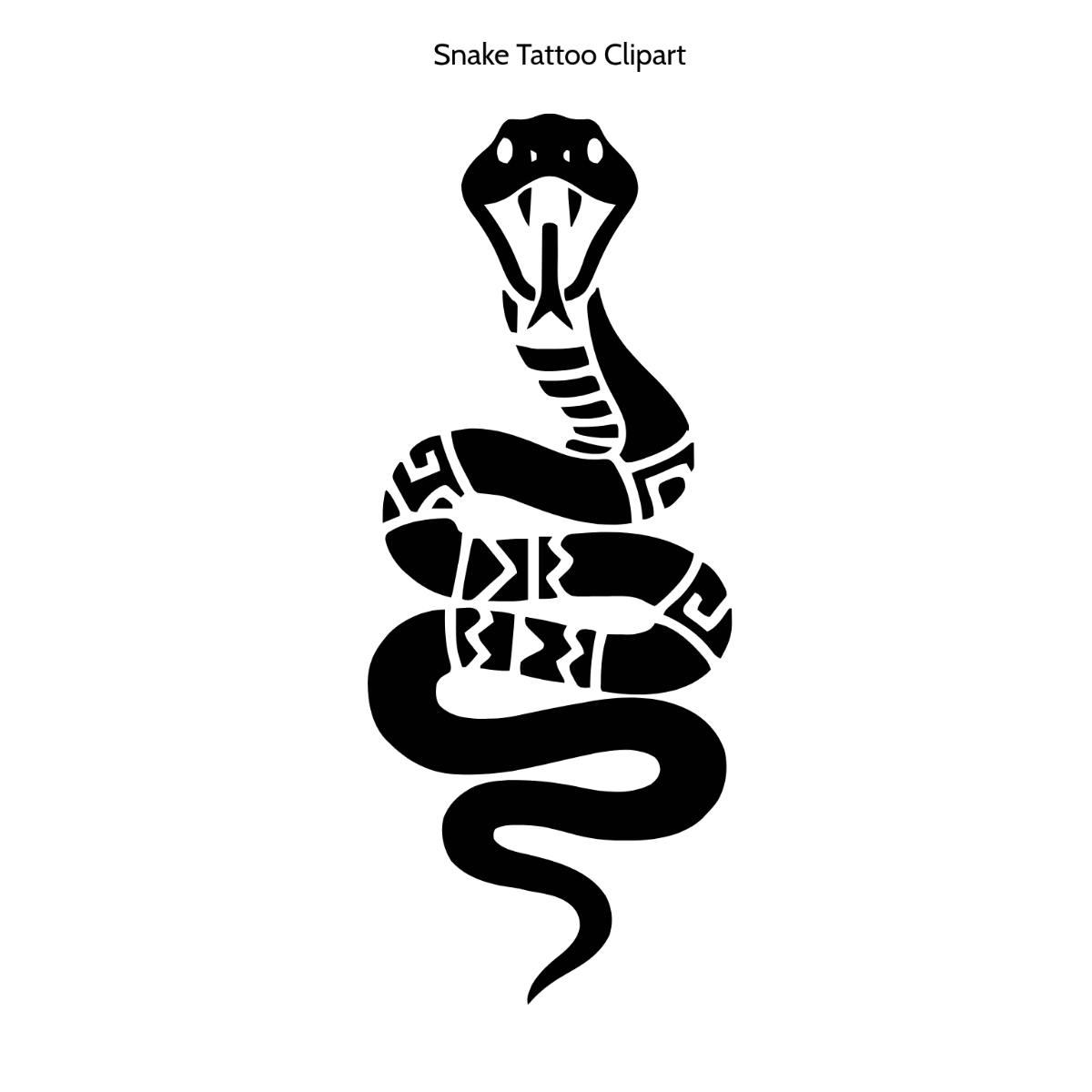 Free Snake Tattoo Outline Clipart (PNG, SVG) to Edit Online