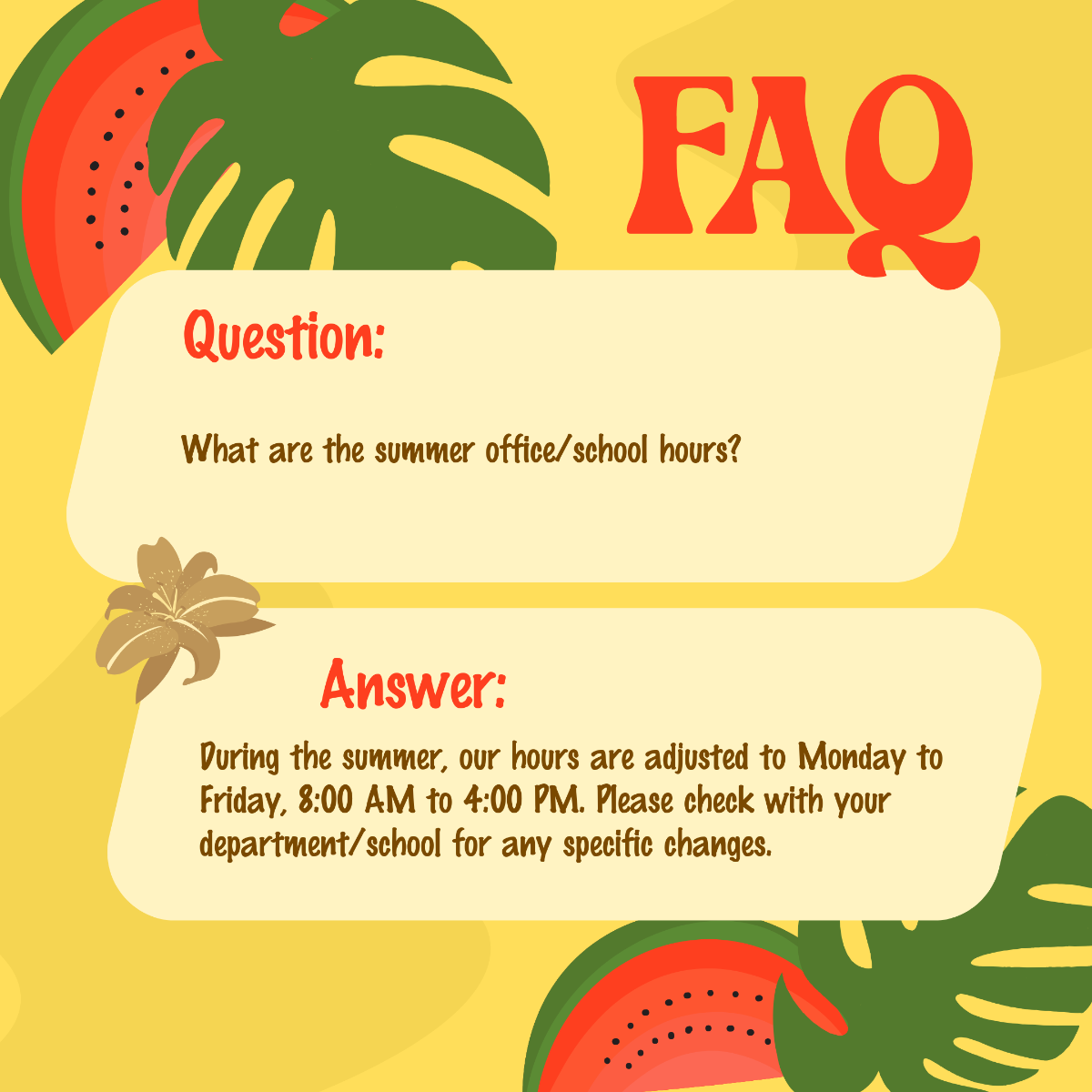 Free Colorful FAQ Template to Edit Online