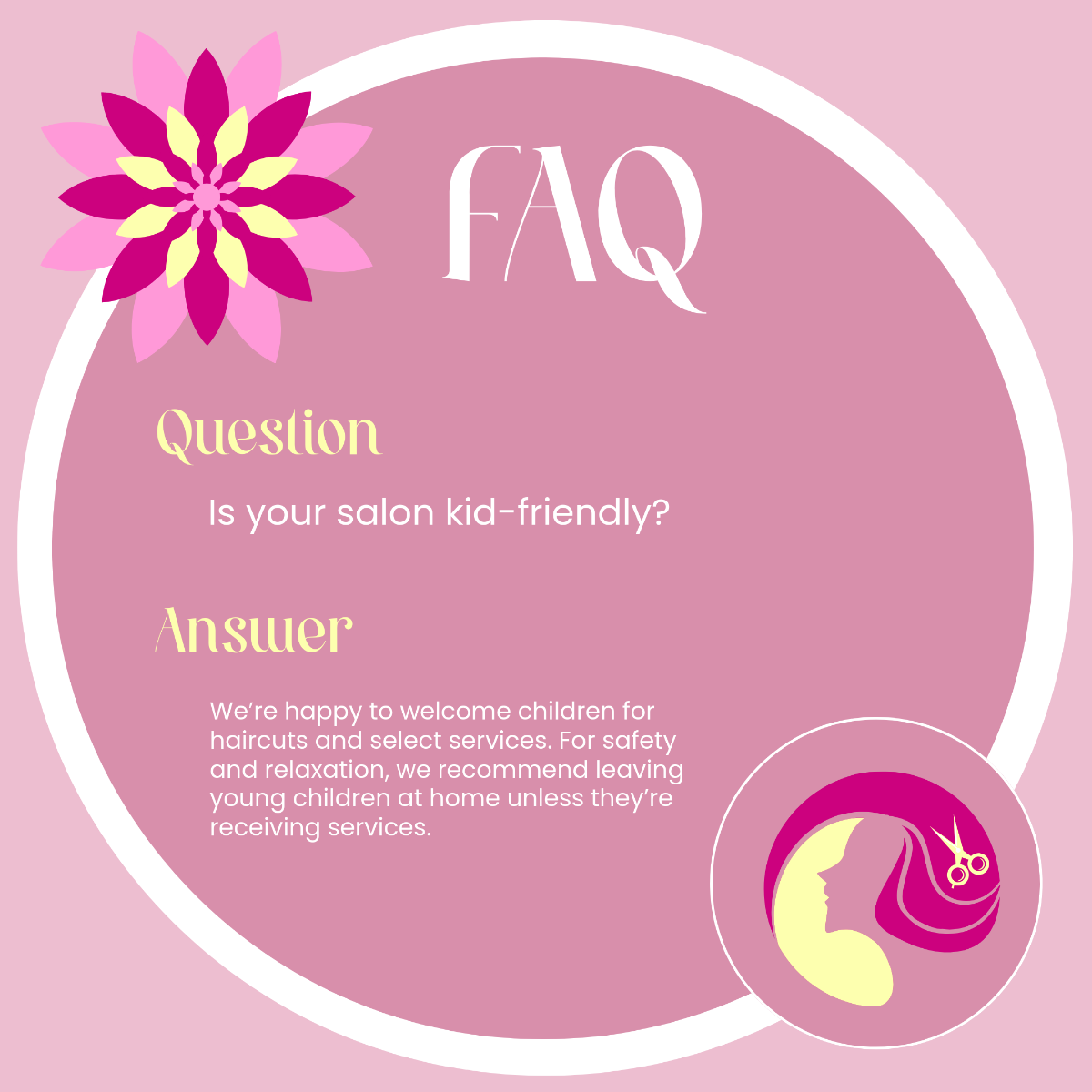 Free Beauty Salon FAQ Instagram Post Template to Edit Online