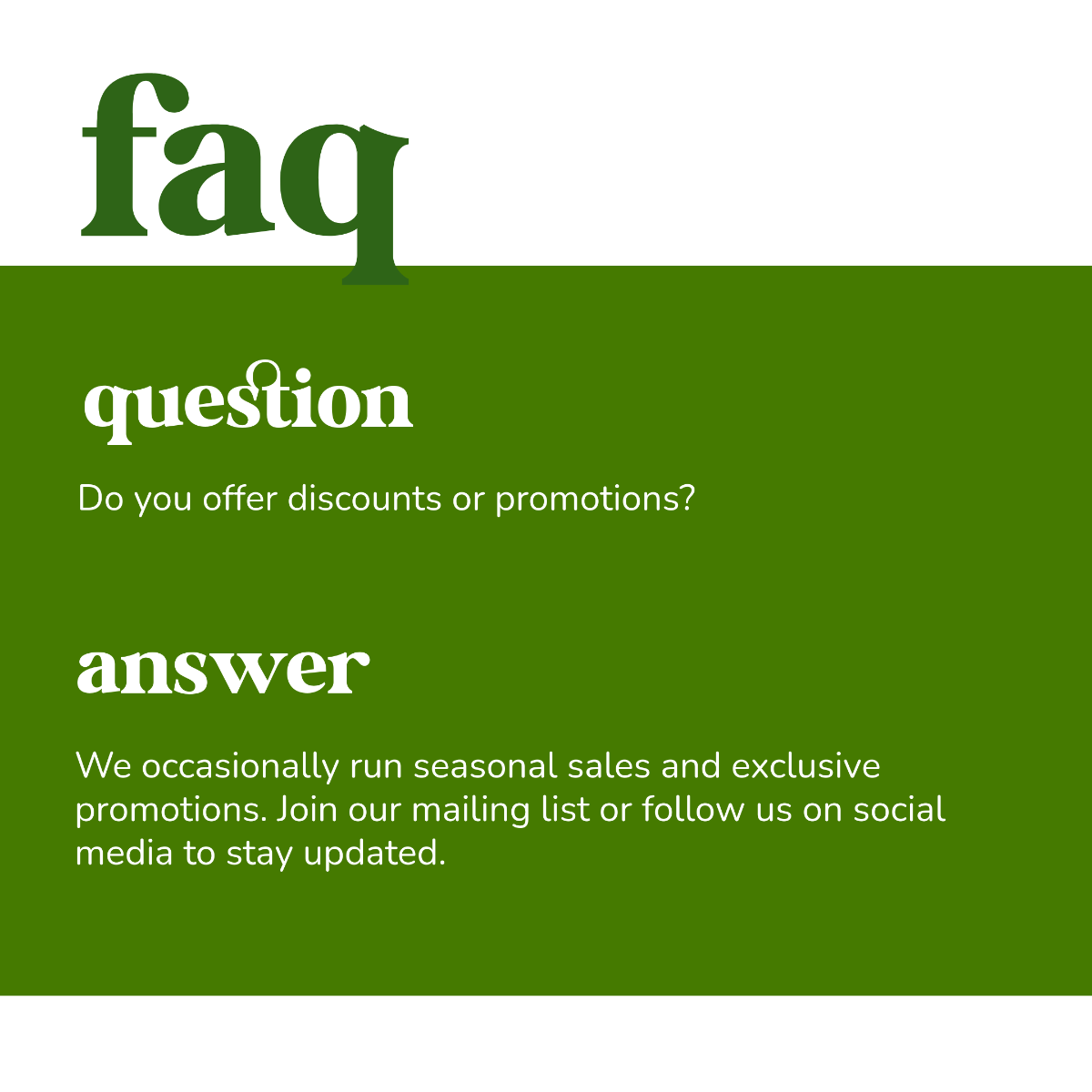Clothing Brand FAQ Post Template