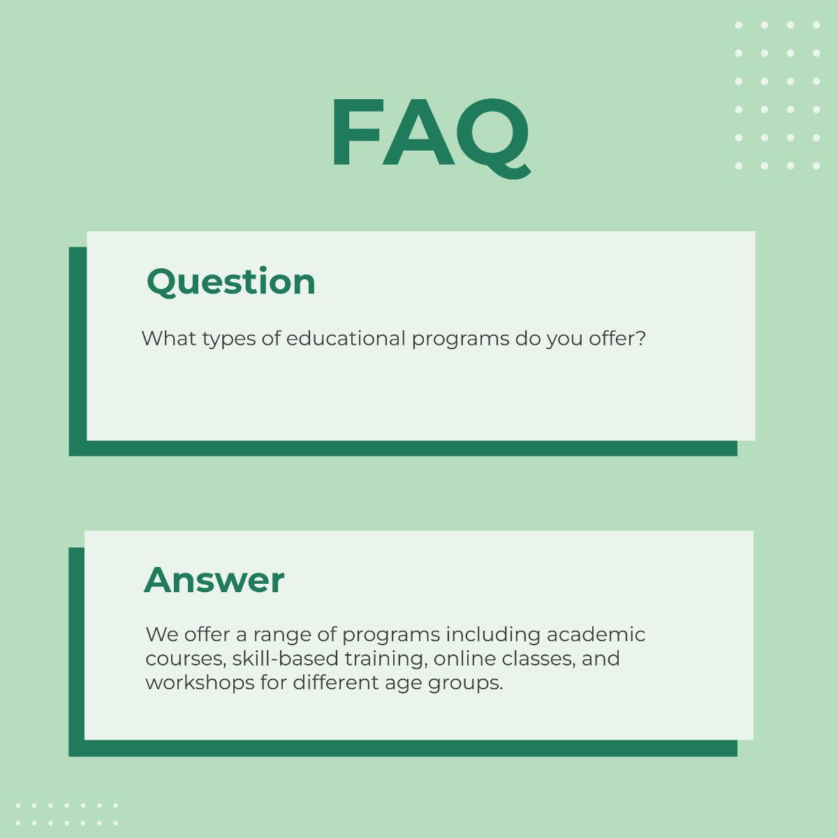 Free Education FAQ Design Template to Edit Online