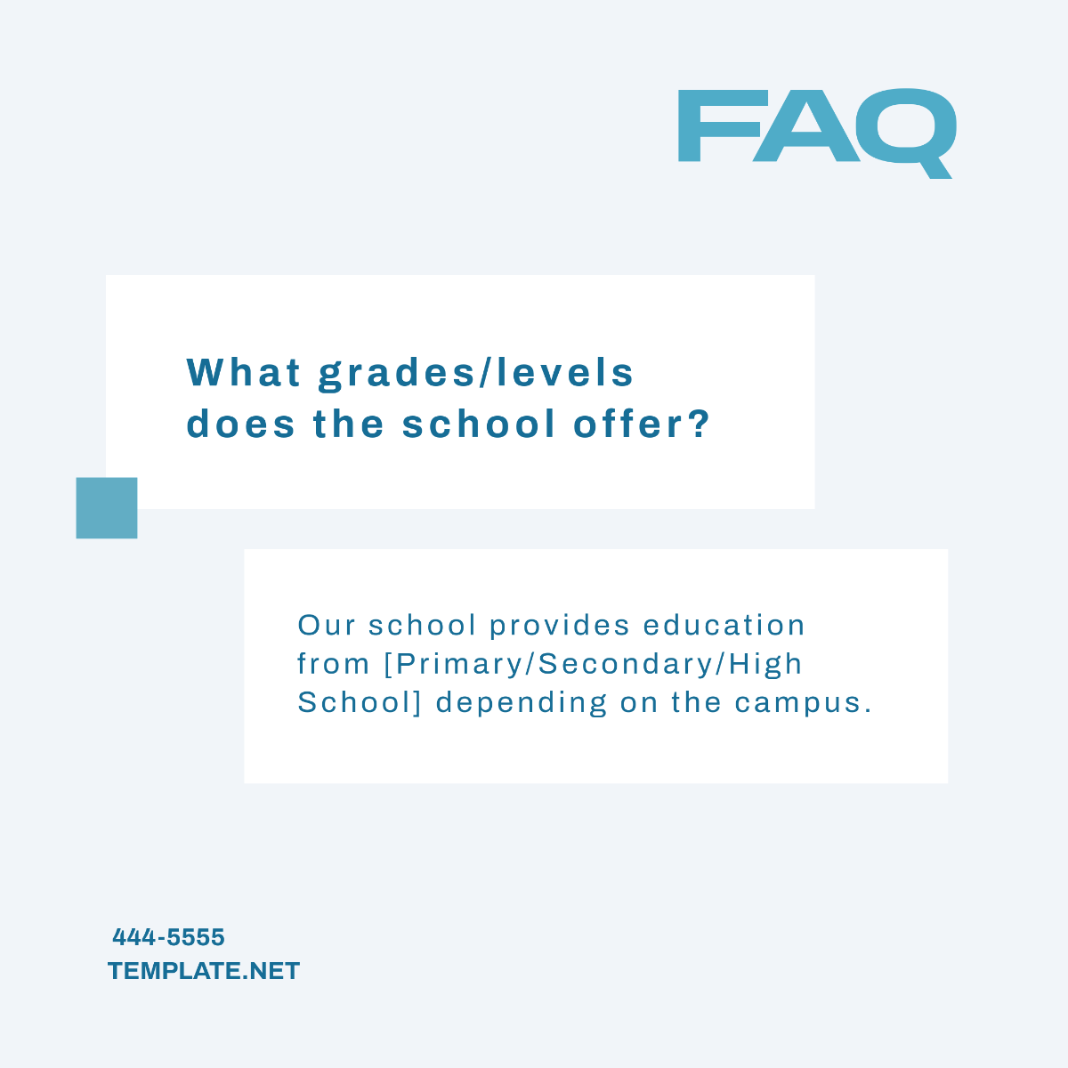 Free School FAQ Post Template to Edit Online