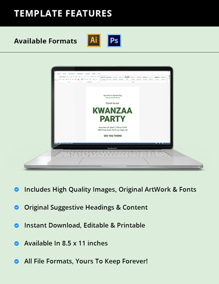 Free Kwanzaa Party Poster Template to Edit Online