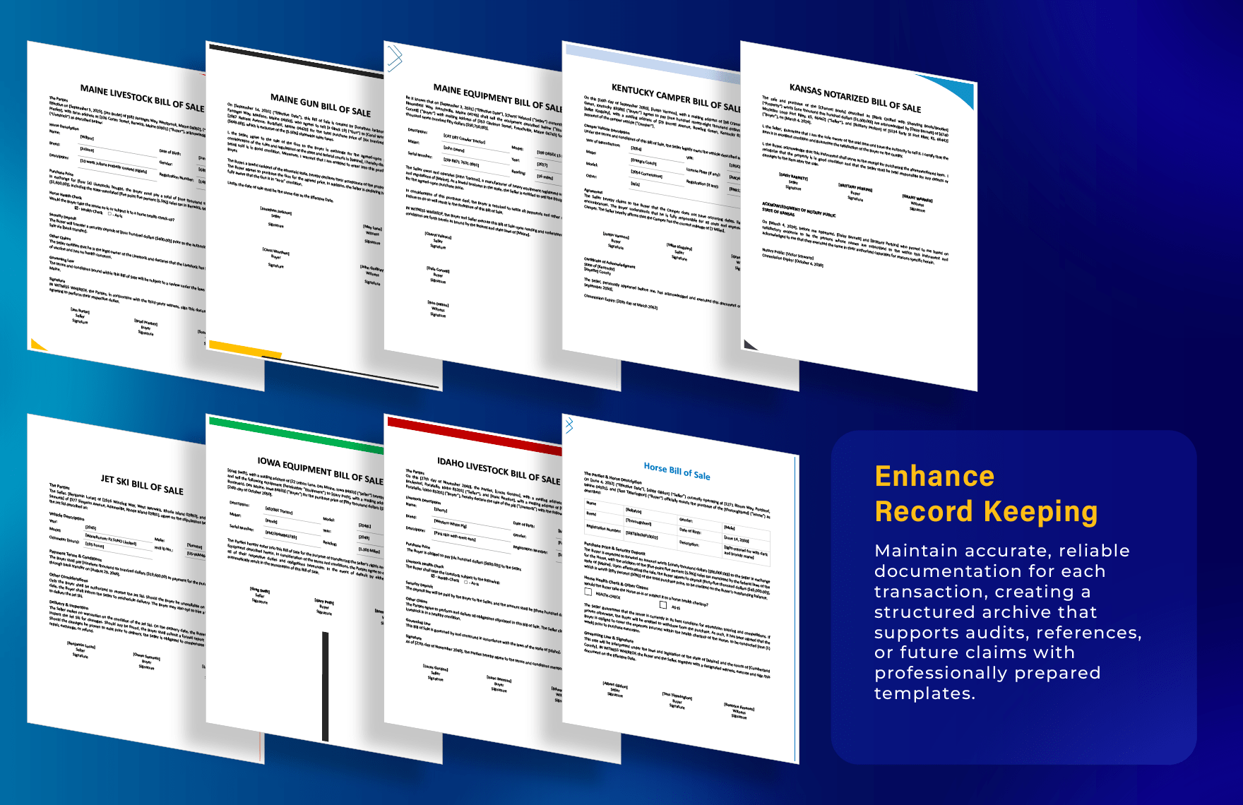 45+ Printable Bill of Sale Template Bundle