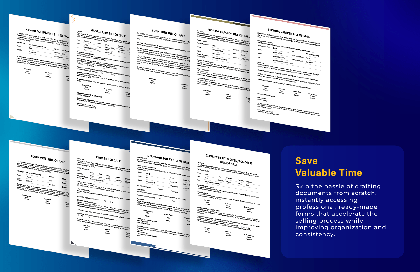 45+ Printable Bill of Sale Template Bundle