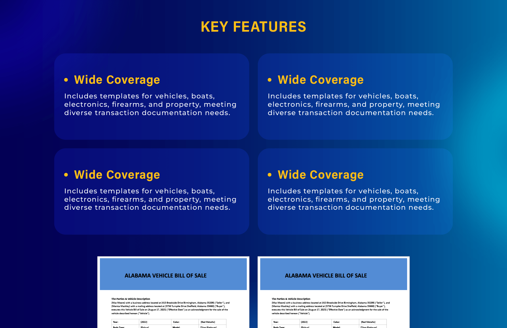 45+ Printable Bill of Sale Template Bundle