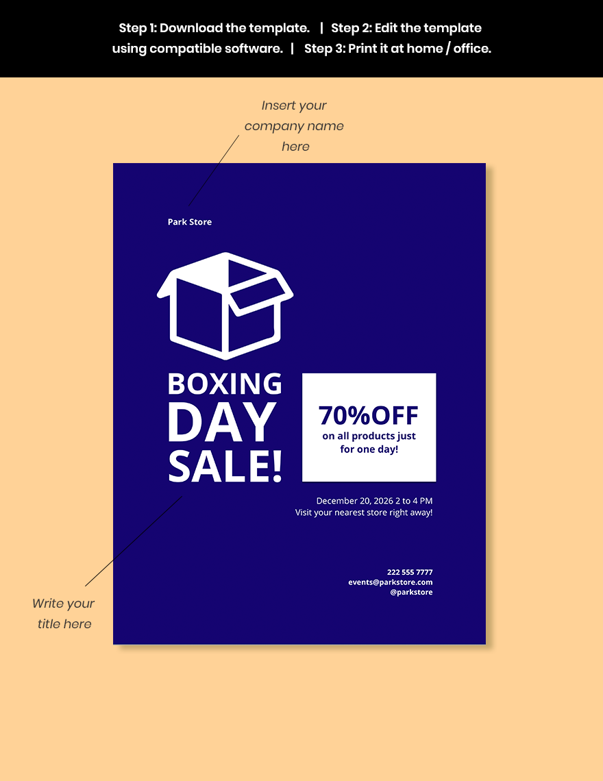 Boxing Day Promotional Product Flyer Instructions