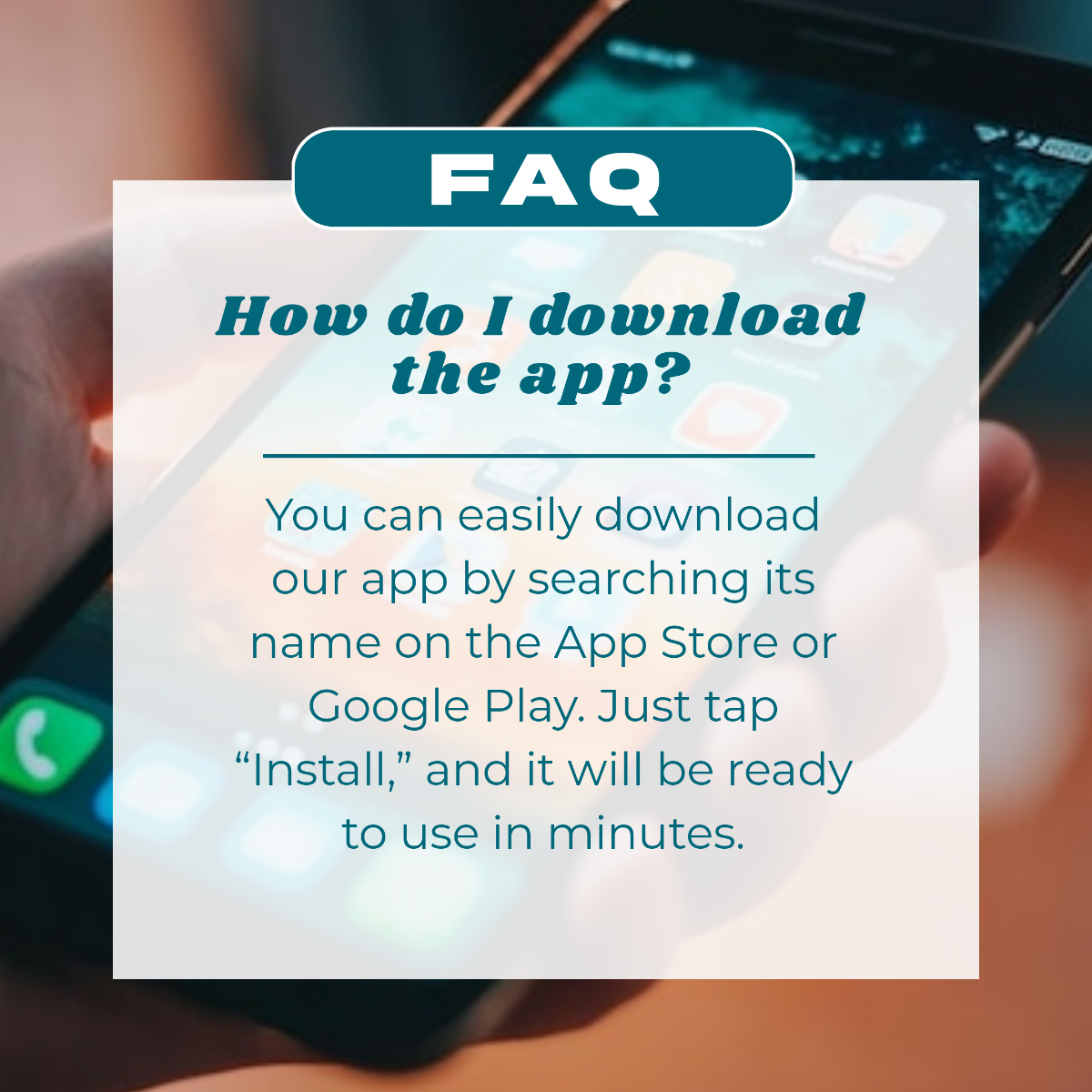 Free Mobile App FAQ Instagram Post Template to Edit Online