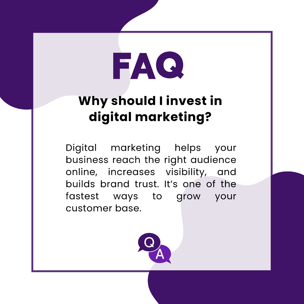 Free Digital Marketing FAQ Design Template to Edit Online