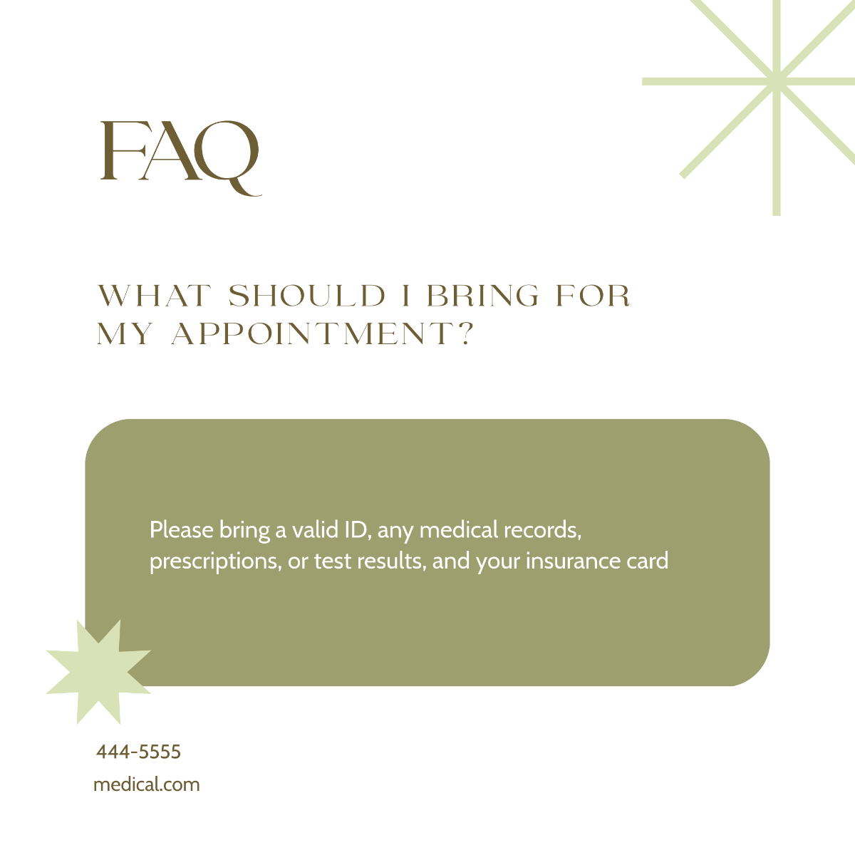 Free Medical FAQ Design Template to Edit Online
