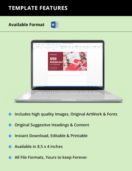 Free Boxing Day Gift Card Template to Edit Online