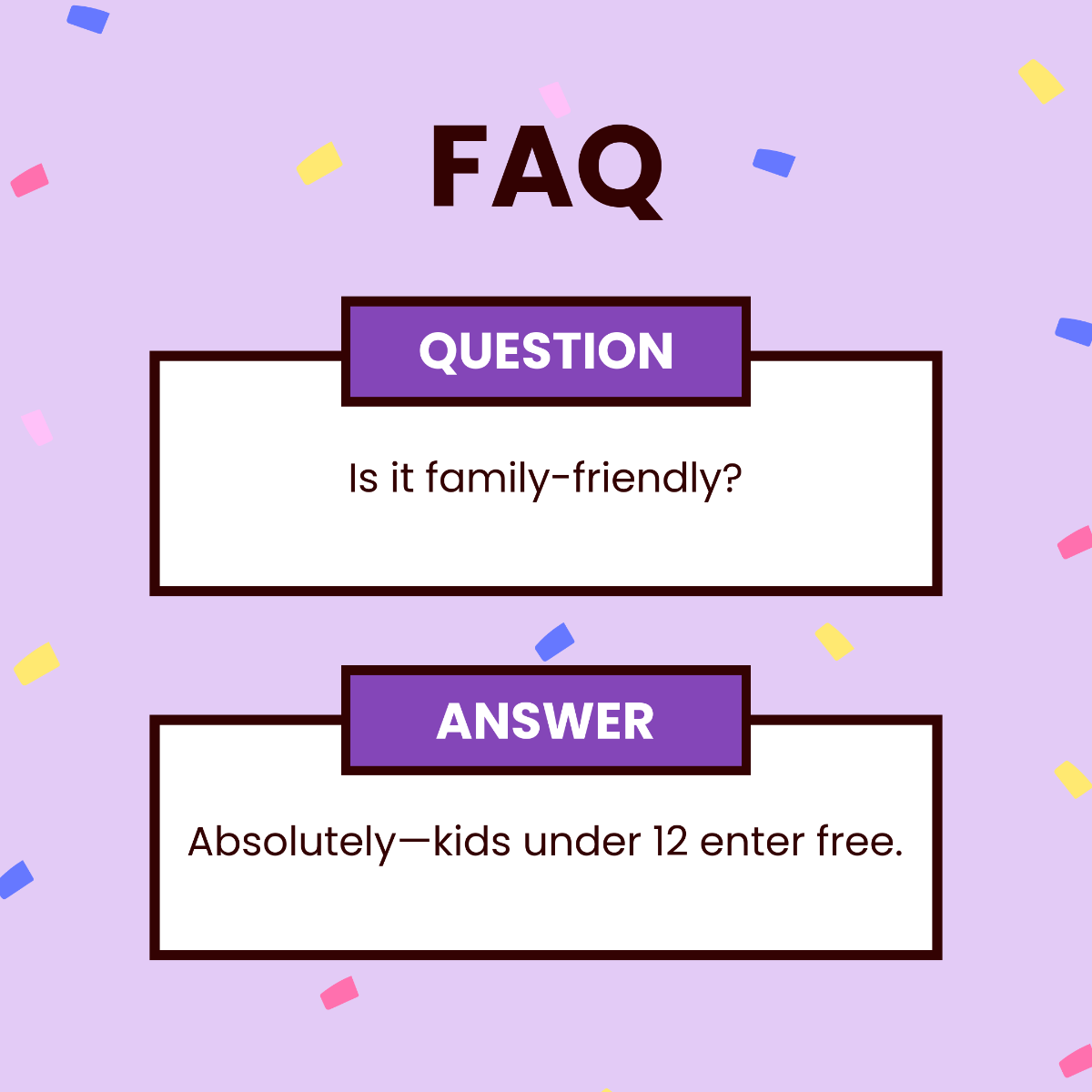 Free Festival FAQ Post Template to Edit Online