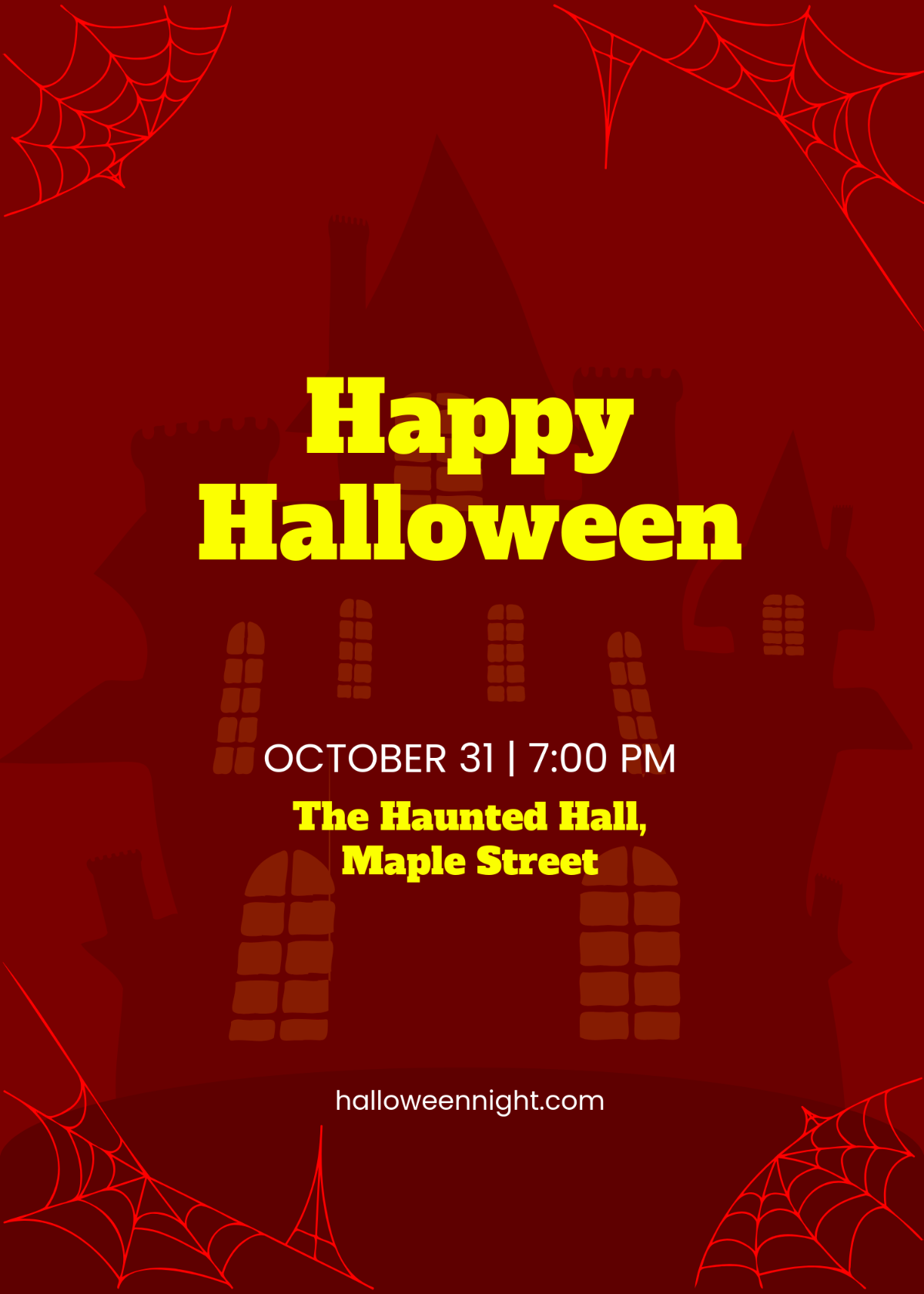 Red Halloween Invitation Card