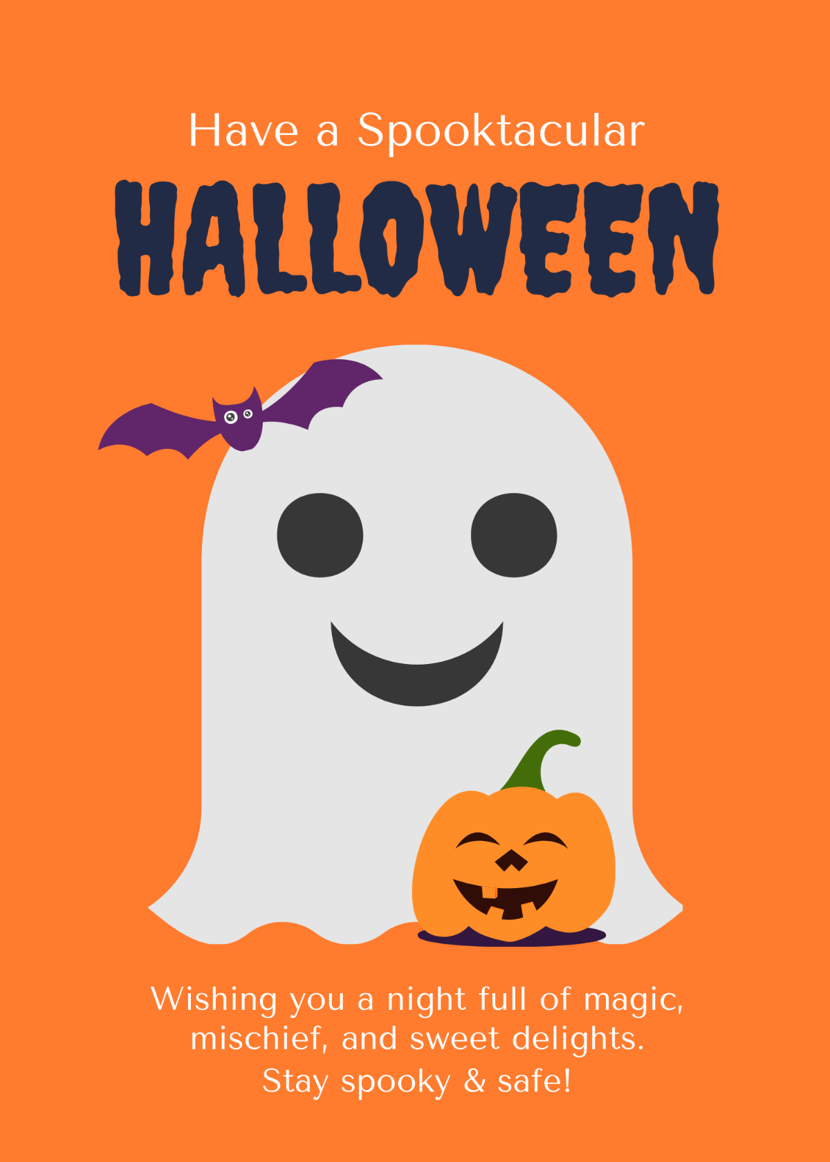 Free Modern Halloween Greeting Card Template to Edit Online